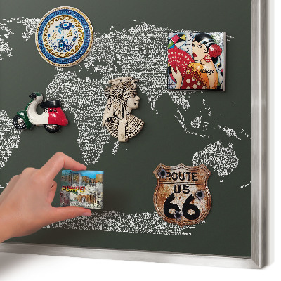 Decoratief metalen magneetbord in een zilveren lijst Tekstkaart