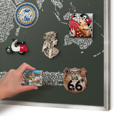 Decoratief metalen magneetbord in een zilveren lijst Tekstkaart