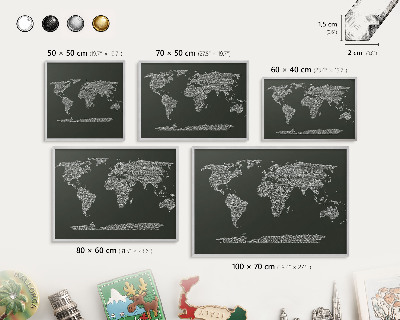 Decoratief metalen magneetbord in een zilveren lijst Tekstkaart