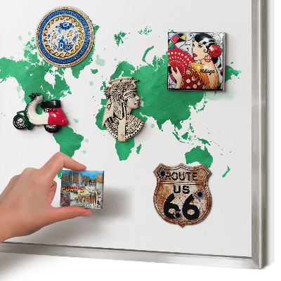 Decoratief metalen magneetbord in een zilveren lijst Groene kaart