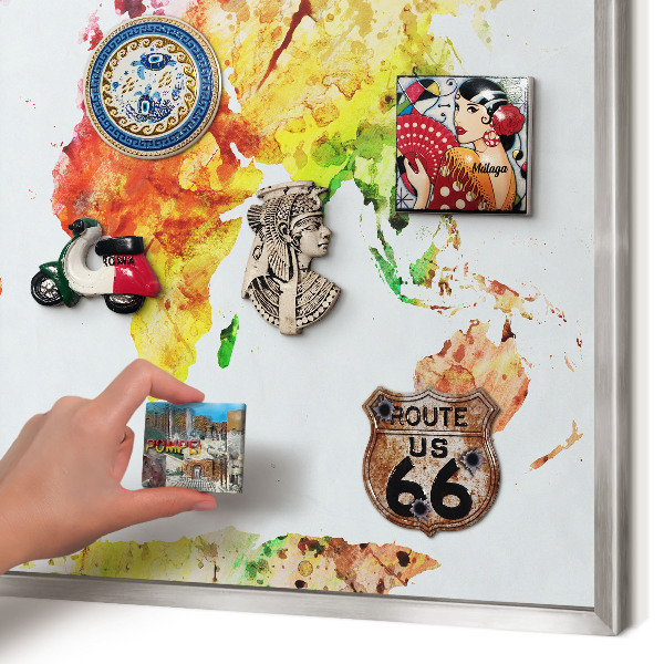 Decoratief metalen magneetbord in een zilveren lijst Kleurenkaart