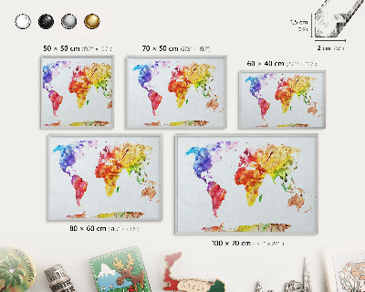 Decoratief metalen magneetbord in een zilveren lijst Kleurenkaart