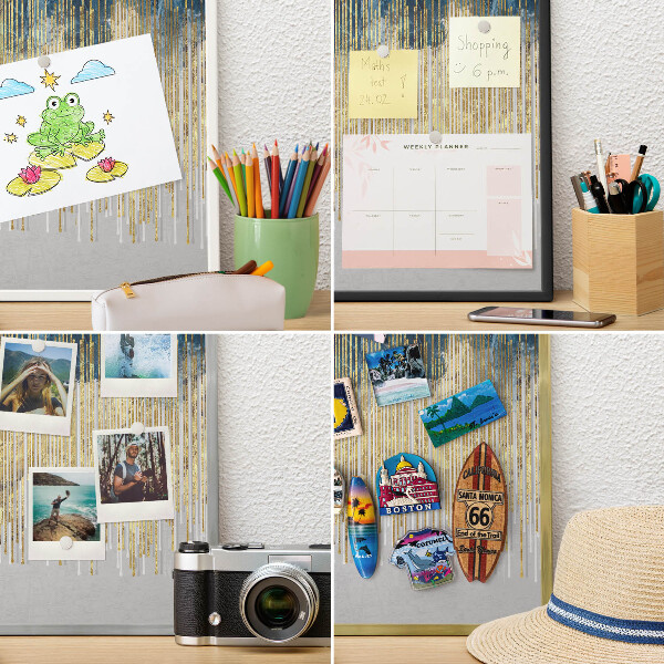 Magneetbord voor souvenir magneten met zilveren lijst Abstracte bos