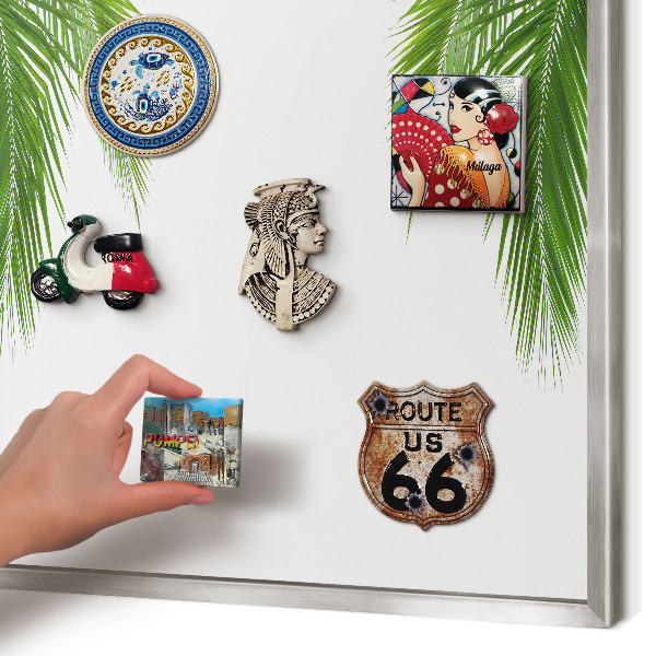 Decoratief metalen magneetbord in een zilveren lijst Exotische natuur