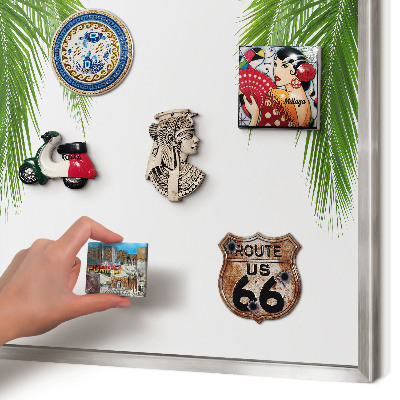 Decoratief metalen magneetbord in een zilveren lijst Exotische natuur