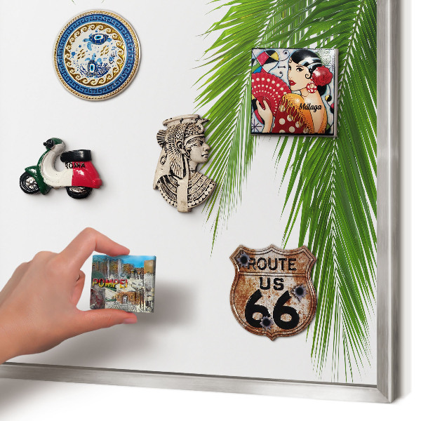 Decoratief metalen magneetbord in een zilveren lijst Exotische natuur