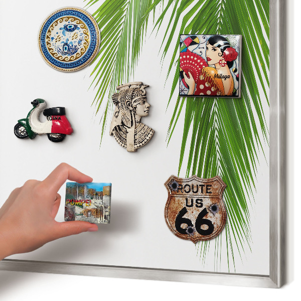 Decoratief metalen magneetbord in een zilveren lijst Exotische natuur
