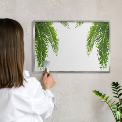 Decoratief metalen magneetbord in een zilveren lijst Exotische natuur