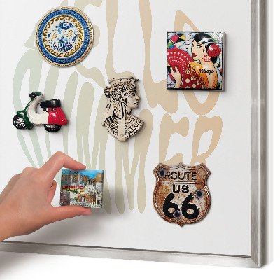Decoratief metalen magneetbord in een zilveren lijst Hallo zomer