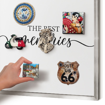 Magneetbord voor souvenir magneten met zilveren lijst Inspirerende herinneringen