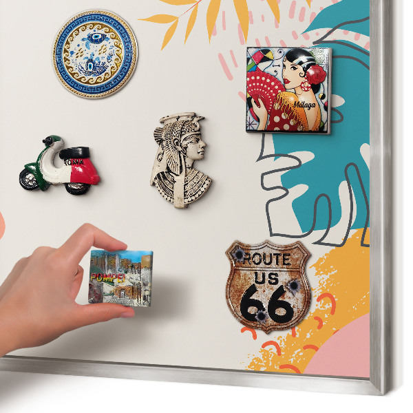 Decoratief metalen magneetbord in een zilveren lijst Moderne natuur