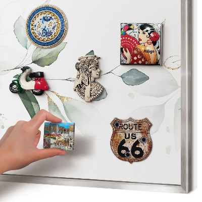 Magneetbord voor souvenir magneten met zilveren lijst Botanische elegantie