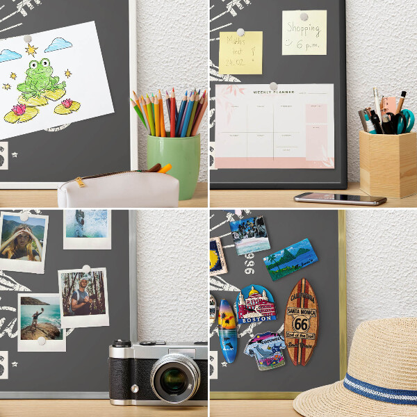 Magneetbord voor souvenir magneten met zilveren lijst Berginscriptie