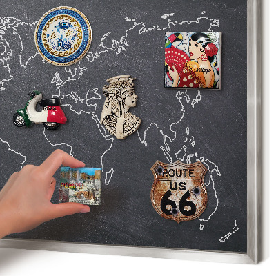 Decoratief metalen magneetbord in een zilveren lijst Krijtwereld