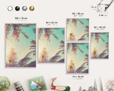 Decoratief metalen magneetbord in een zilveren lijst Tropisch paradijs