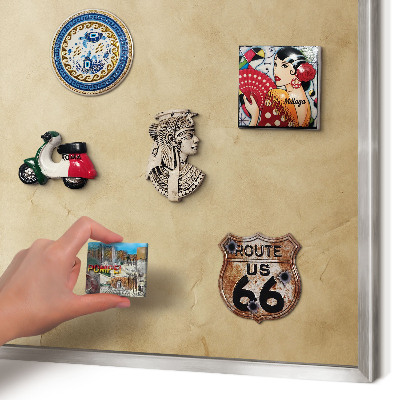 Decoratief metalen magneetbord in een zilveren lijst Windroos
