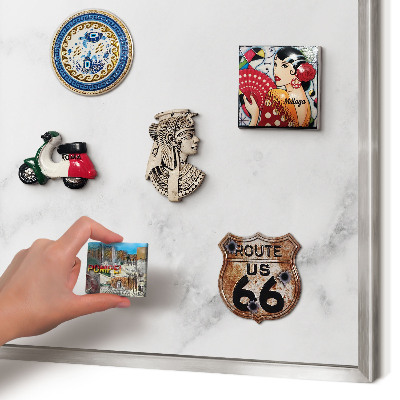 Magneetbord voor souvenir magneten met zilveren lijst Elegant marmer