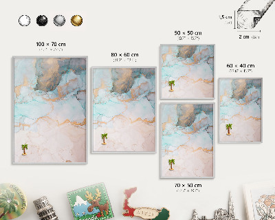 Decoratief metalen magneetbord in een zilveren lijst Pastelvormen