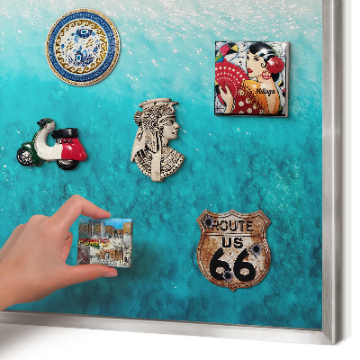 Magneetbord voor souvenir magneten met zilveren lijst Zomerse ontspanning