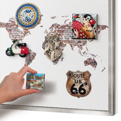 Decoratief metalen magneetbord in een zilveren lijst Baksteenwereld