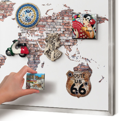 Decoratief metalen magneetbord in een zilveren lijst Baksteenwereld