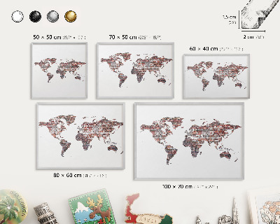Decoratief metalen magneetbord in een zilveren lijst Baksteenwereld