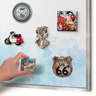 Magneetbord voor souvenir magneten met zilveren lijst Rustgevend landschap