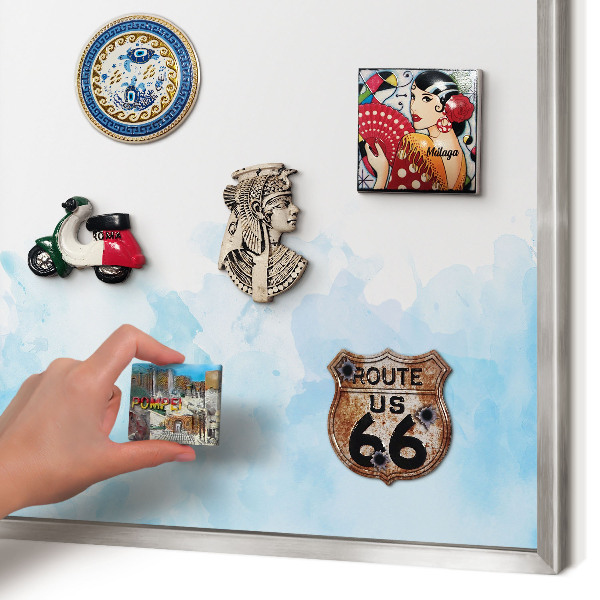 Magneetbord voor souvenir magneten met zilveren lijst Rustgevend landschap