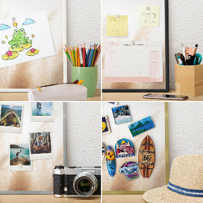 Magneetbord voor souvenir magneten met zilveren lijst Essentiële grassen