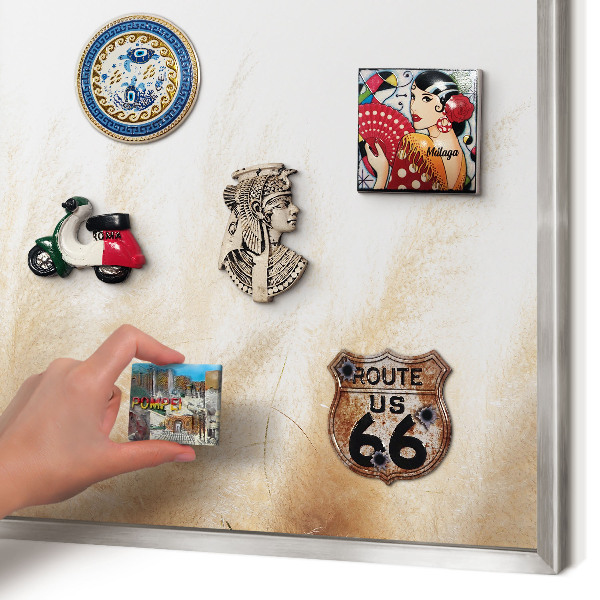 Magneetbord voor souvenir magneten met zilveren lijst Essentiële grassen