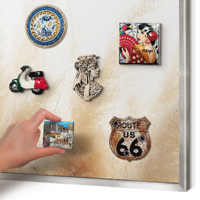 Magneetbord voor souvenir magneten met zilveren lijst Essentiële grassen