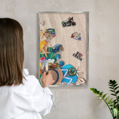 Decoratief metalen magneetbord in een zilveren lijst Zomerse ontspanning