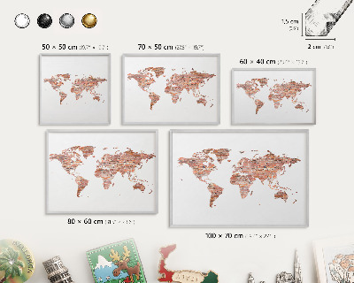 Magneetbord voor souvenir magneten met zilveren lijst Bakstenen plattegrond