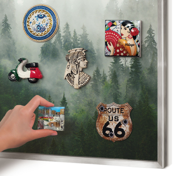Decoratief metalen magneetbord in een zilveren lijst Bosmagie