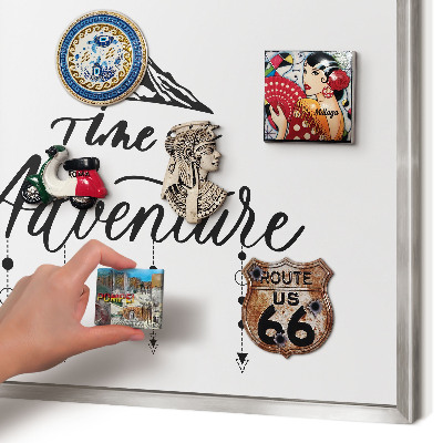 Decoratief metalen magneetbord in een zilveren lijst Bergavontuur