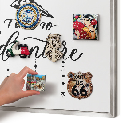 Decoratief metalen magneetbord in een zilveren lijst Bergavontuur