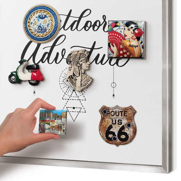 Decoratief metalen magneetbord in een zilveren lijst Buitenavontuur