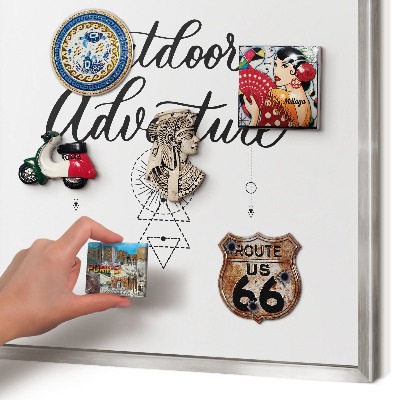 Decoratief metalen magneetbord in een zilveren lijst Buitenavontuur