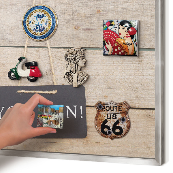 Decoratief metalen magneetbord in een zilveren lijst Motivatie elke dag
