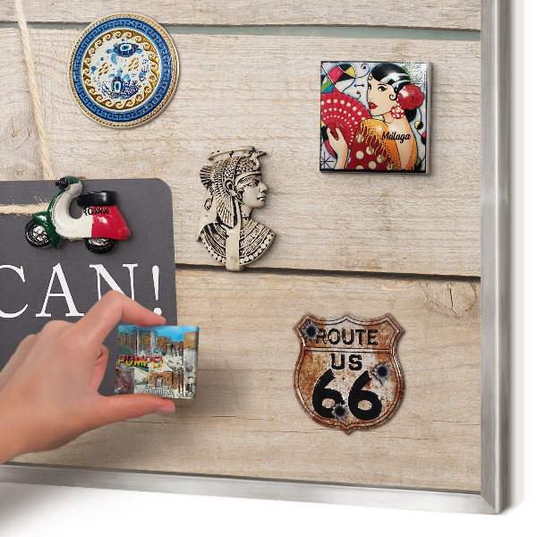 Decoratief metalen magneetbord in een zilveren lijst Motivatie elke dag