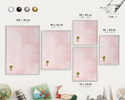 Magneetbord voor souvenir magneten met zilveren lijst Delicaat roze