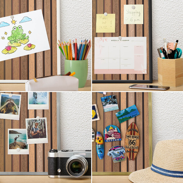 Magneetbord voor souvenir magneten met zilveren lijst Warme riemen