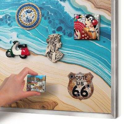 Decoratief metalen magneetbord in een zilveren lijst Aardlagen
