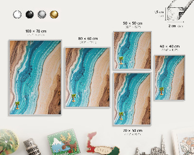 Decoratief metalen magneetbord in een zilveren lijst Aardlagen