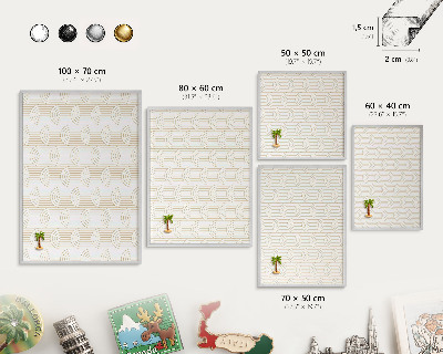 Decoratief metalen magneetbord in een zilveren lijst Artistieke bogen