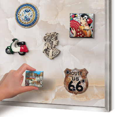 Decoratief metalen magneetbord in een zilveren lijst Subtiele golven
