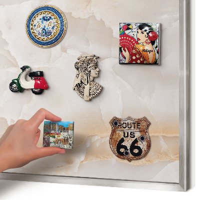 Decoratief metalen magneetbord in een zilveren lijst Subtiele golven