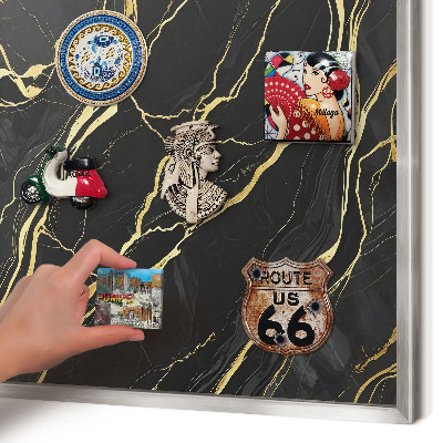 Magneetbord voor souvenir magneten met zilveren lijst Luxueuze golven