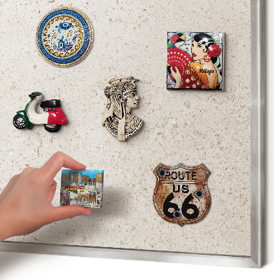 Magneetbord voor souvenir magneten met zilveren lijst Fijne achtergrond