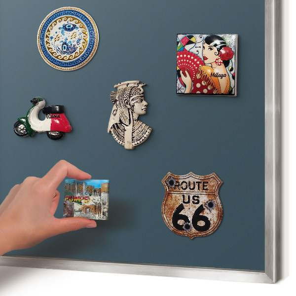 Decoratief metalen magneetbord in een zilveren lijst Turkoois